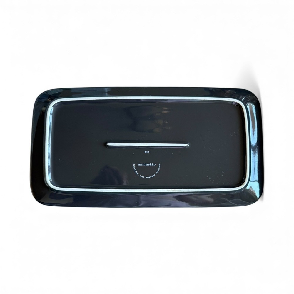 Two Marimekko Oiva Platters 6.5" x 12" (16.5 x 30.5 cm) S.Ruotsalainen Smoke - Picture 5 of 8